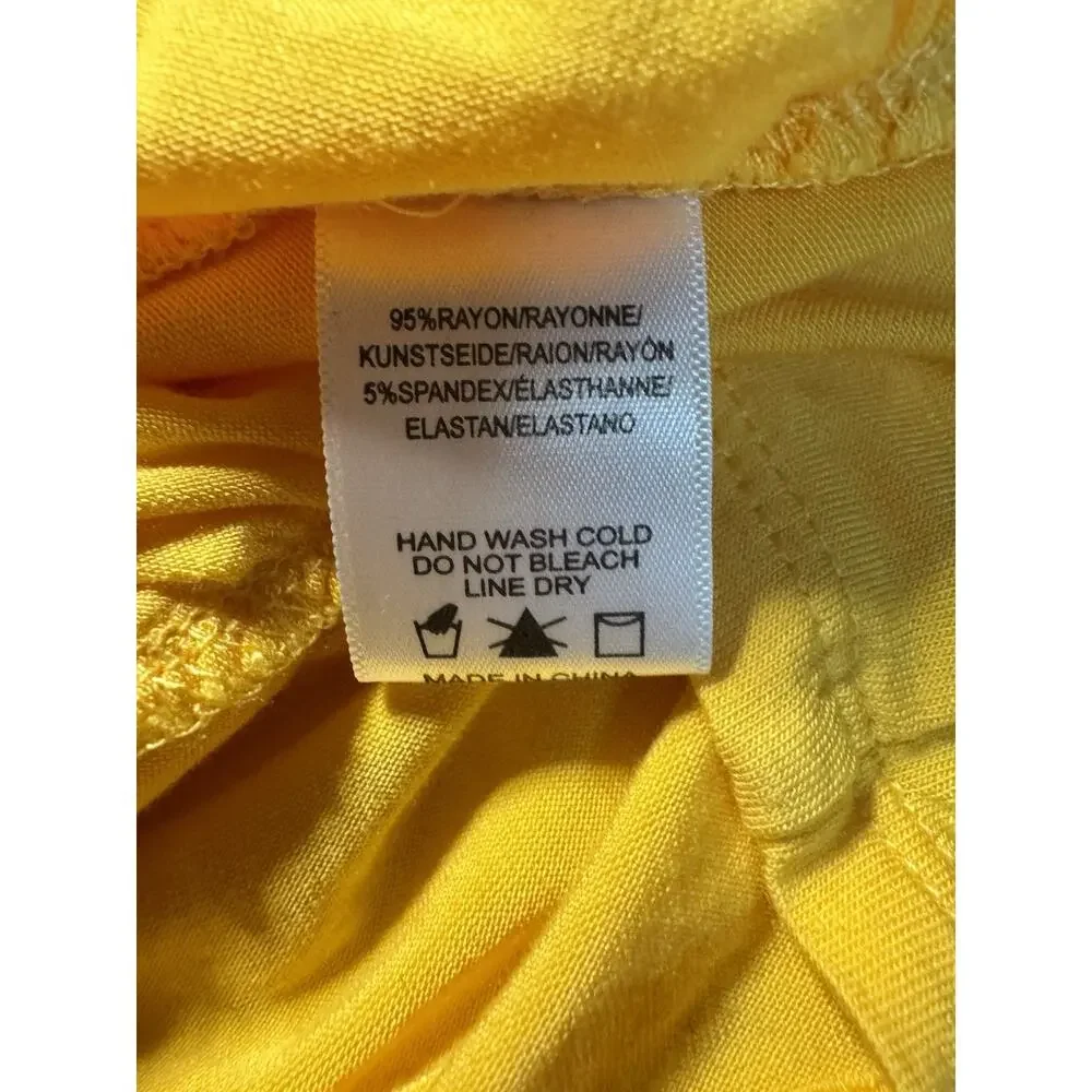 Sunday in Brooklyn Womens Yellow Ruched Button Front Soft Girl Boho Top Sz XXS - Picture 6 of 6